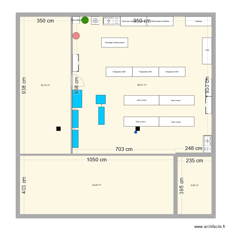 Atelier 129. Plan de 4 pièces et 173 m2