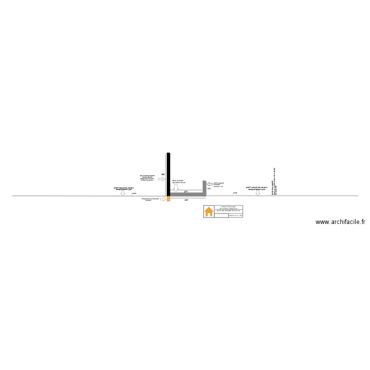 plan coupe terrasse. Plan de 0 pièce et 0 m2