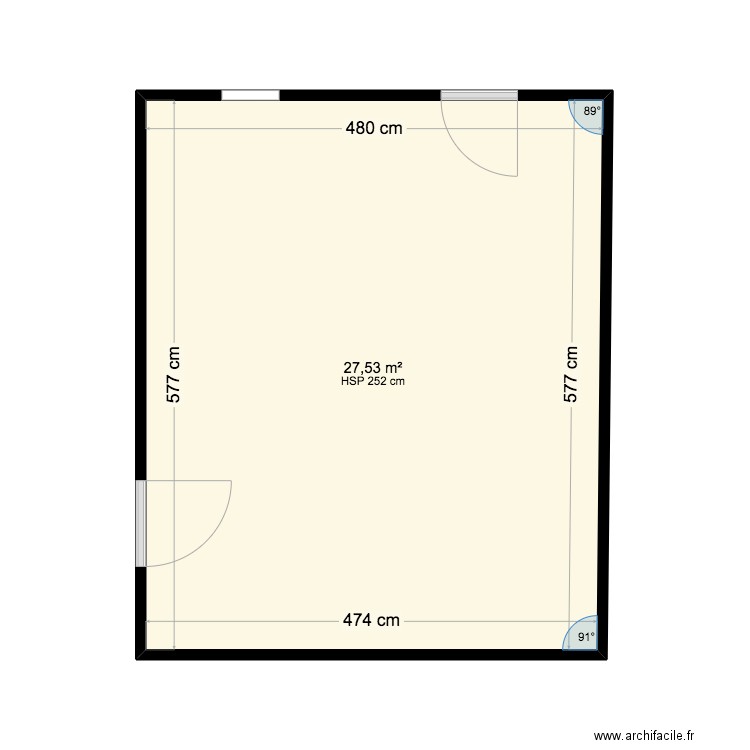 Plan Anne-Marie Bourgeois. Plan de 1 pièce et 28 m2