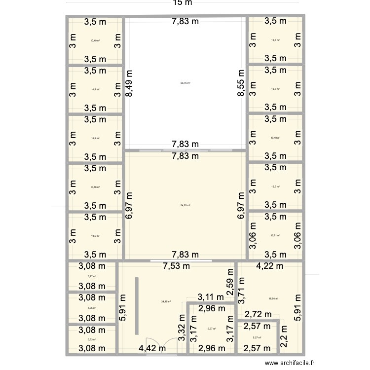 Villa MSS. Plan de 19 pièces et 311 m2