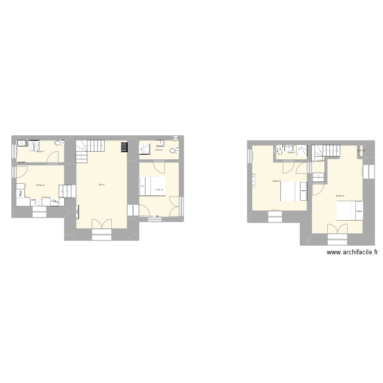 Brignole. Plan de 10 pièces et 93 m2