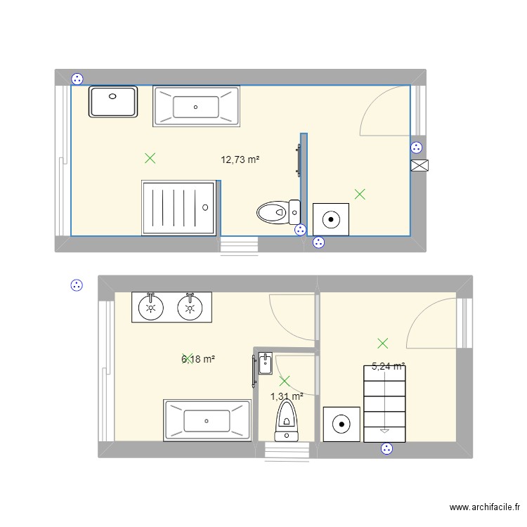 RDC 26 02 2025. Plan de 4 pièces et 25 m2