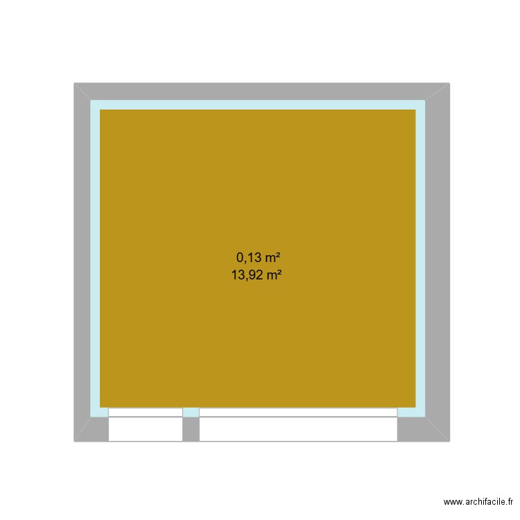 Local vierge. Plan de 2 pièces et 30 m2