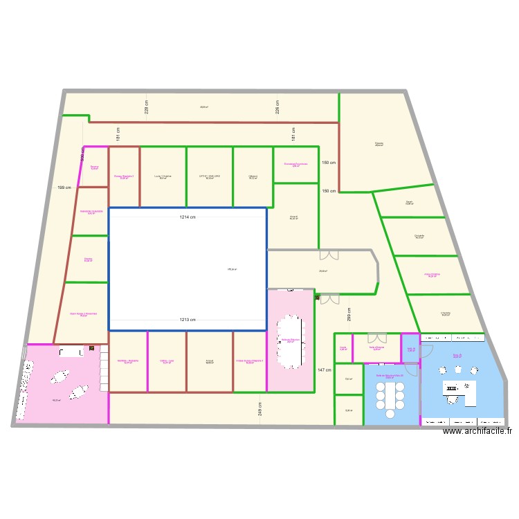 SJF pro V 1. Plan de 31 pièces et 693 m2