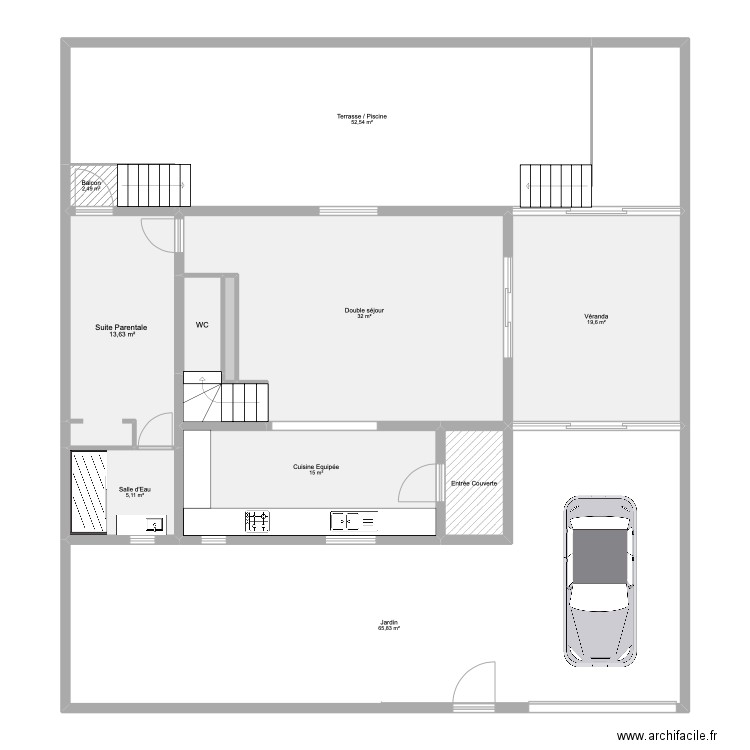 Plan BOYER. Plan de 18 pièces et 288 m2