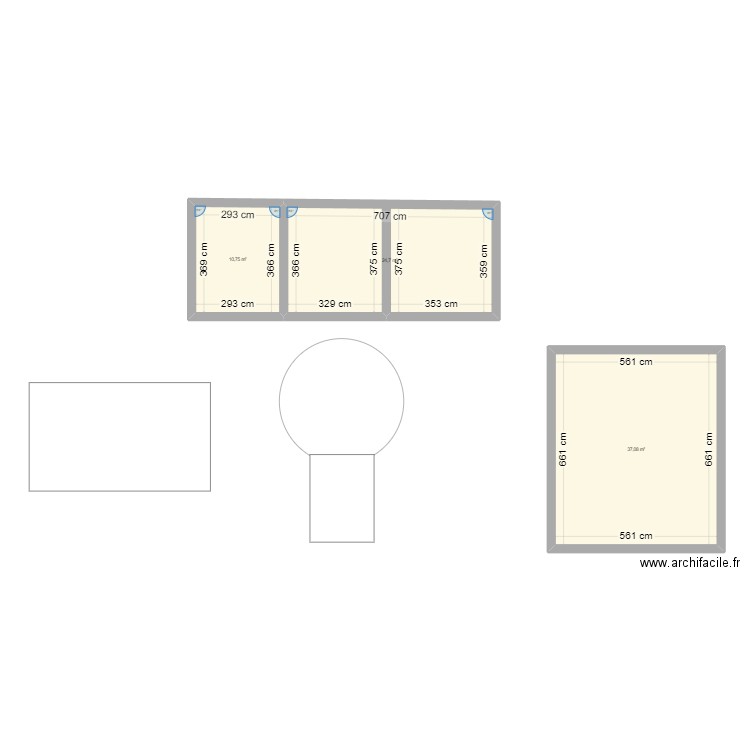 Plan élevage de rêve. Plan de 3 pièces et 73 m2