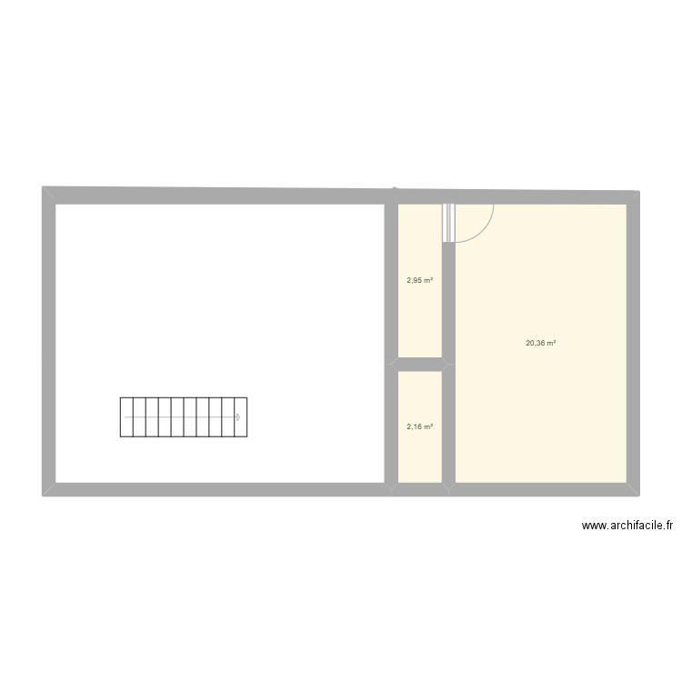 grenier . Plan de 3 pièces et 25 m2