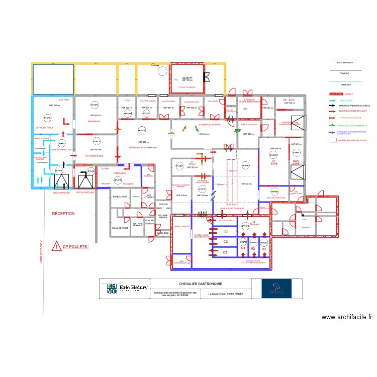  ERNÉE CHEVALIER PROJET CIRCUIT. Plan de 35 pièces et 686 m2