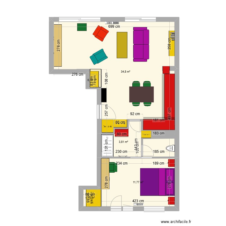 12 VIOLET MEUBLES OPTION bis 23 11 24. Plan de 5 pièces et 51 m2