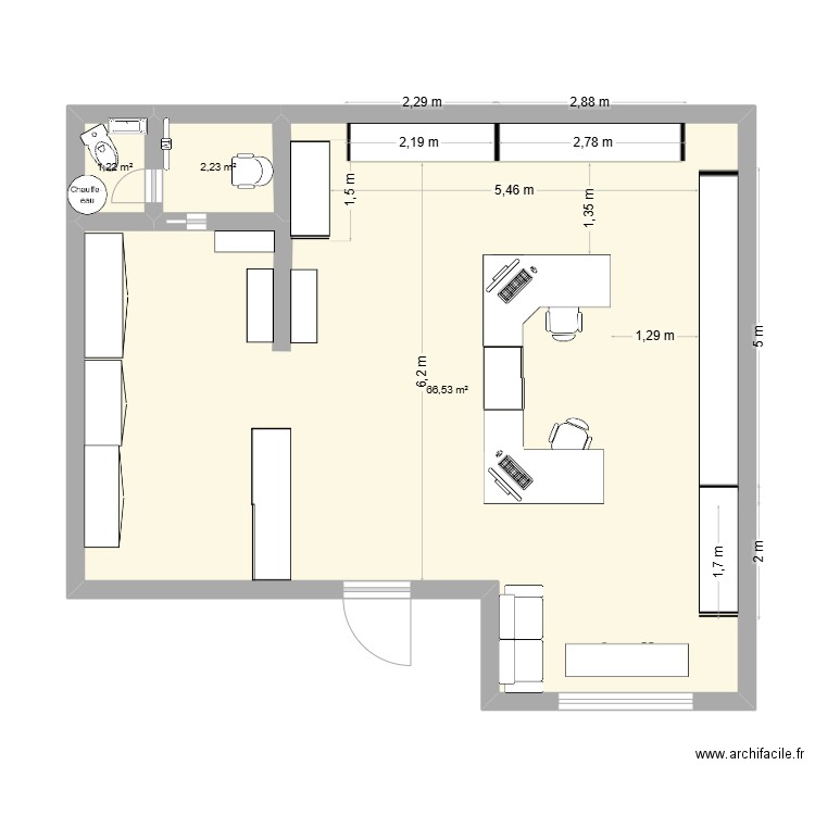 PLAN LAUROPTIC SM. Plan de 3 pièces et 70 m2