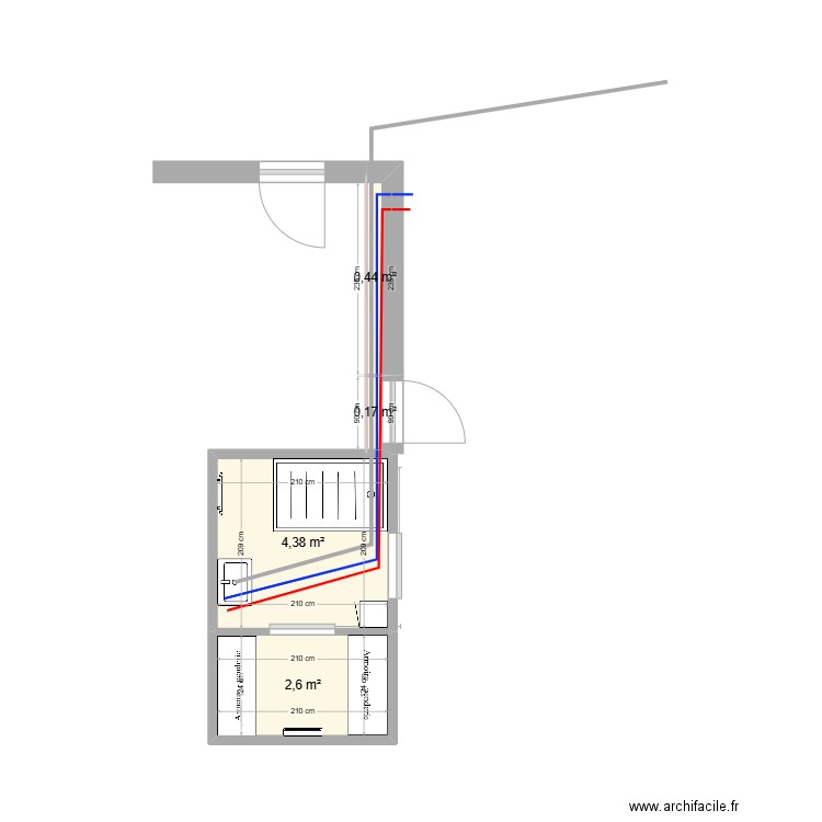 charron. Plan de 4 pièces et 8 m2