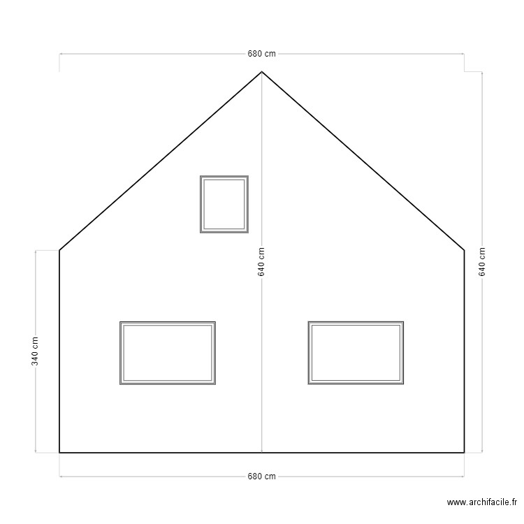 Façade Ouest. Plan de 0 pièce et 0 m2