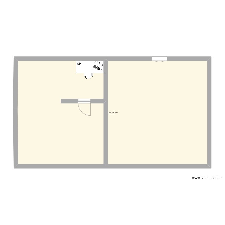 RING . Plan de 1 pièce et 79 m2