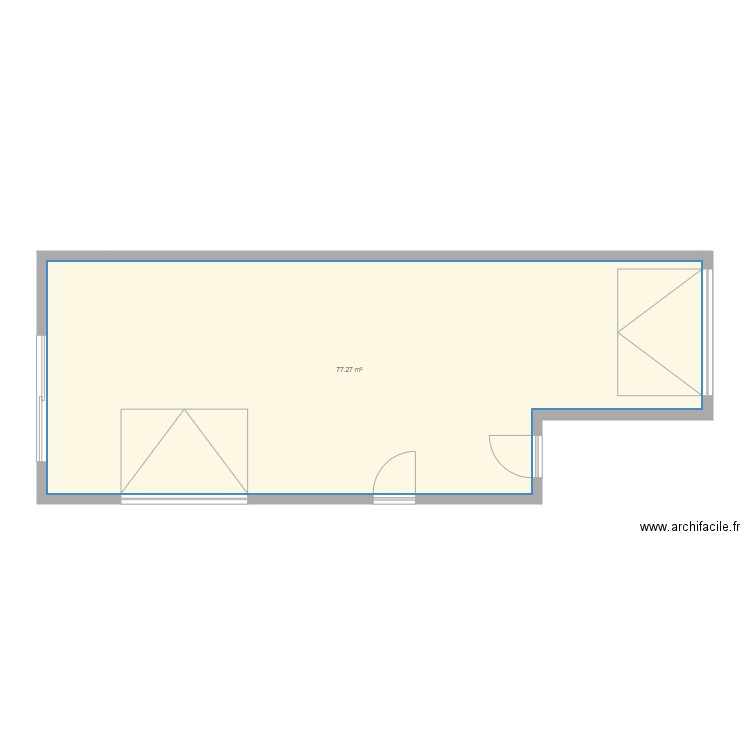 MAISON. Plan de 1 pièce et 77 m2