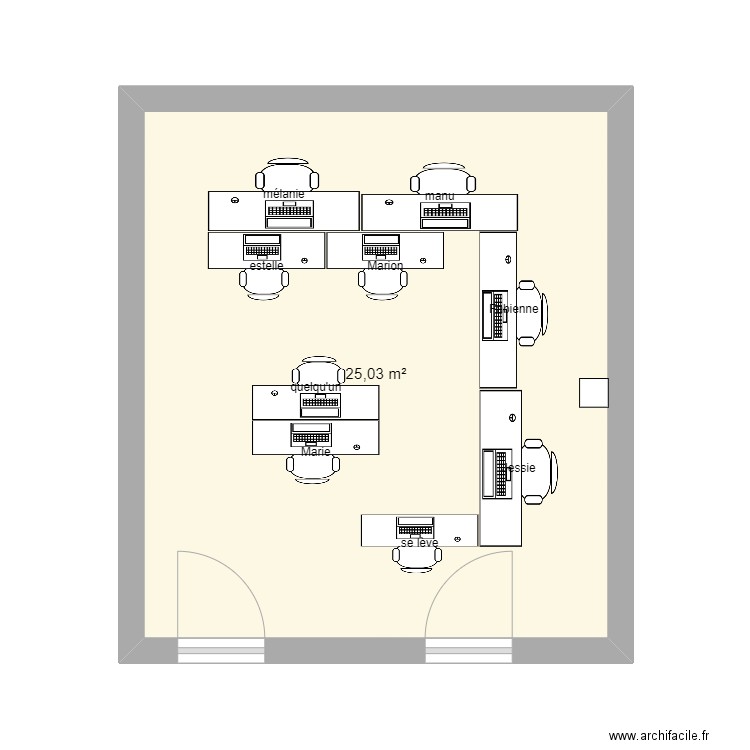 lieu commun sessad. Plan de 1 pièce et 25 m2