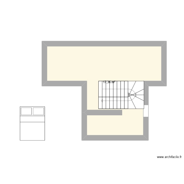 test. Plan de 1 pièce et 17 m2