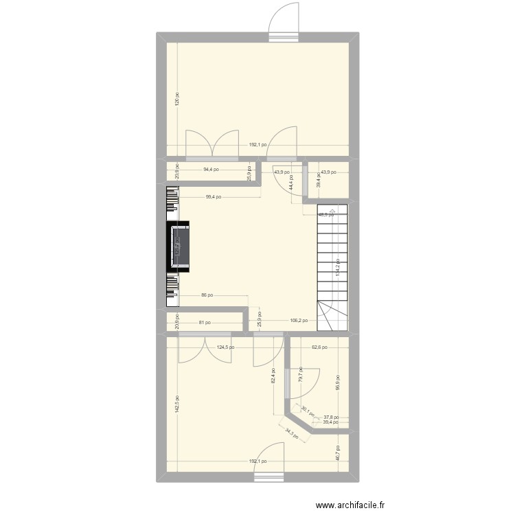 normanville. Plan de 7 pièces et 53 m2