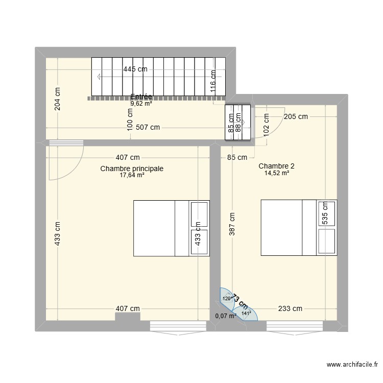 delivron isabelle. Plan de 4 pièces et 42 m2