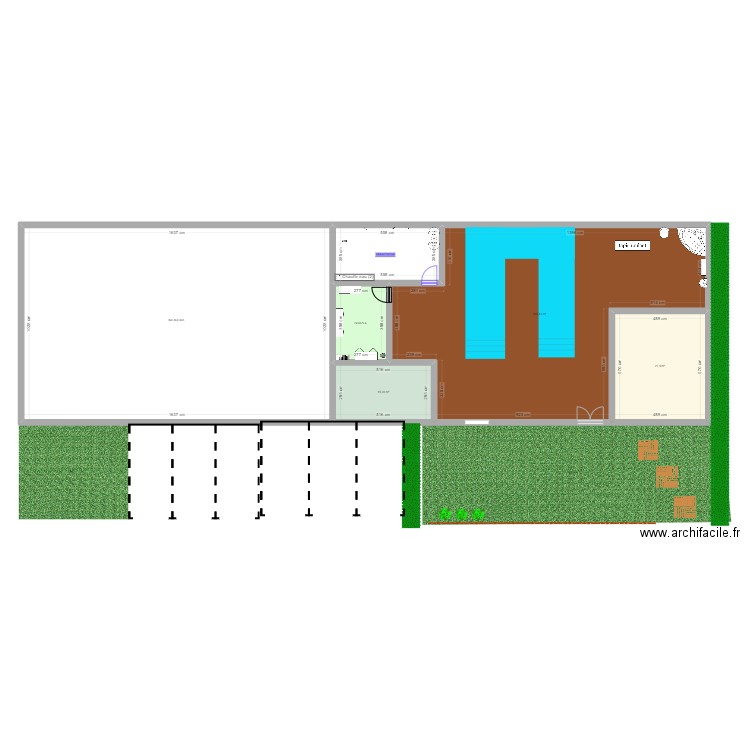 hydrothérapie. Plan de 6 pièces et 364 m2