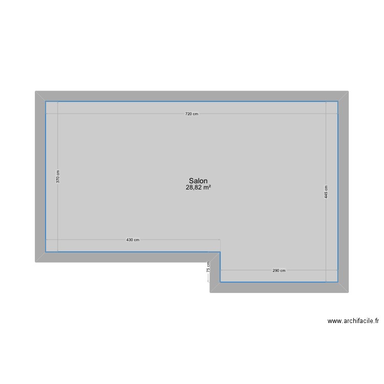 Salon. . Plan de 1 pièce et 29 m2