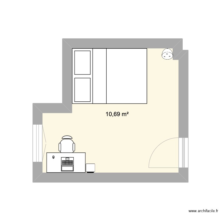 PAUL9. Plan de 1 pièce et 11 m2