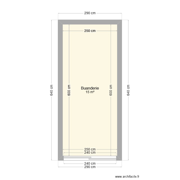 Porte garage. Plan de 1 pièce et 15 m2