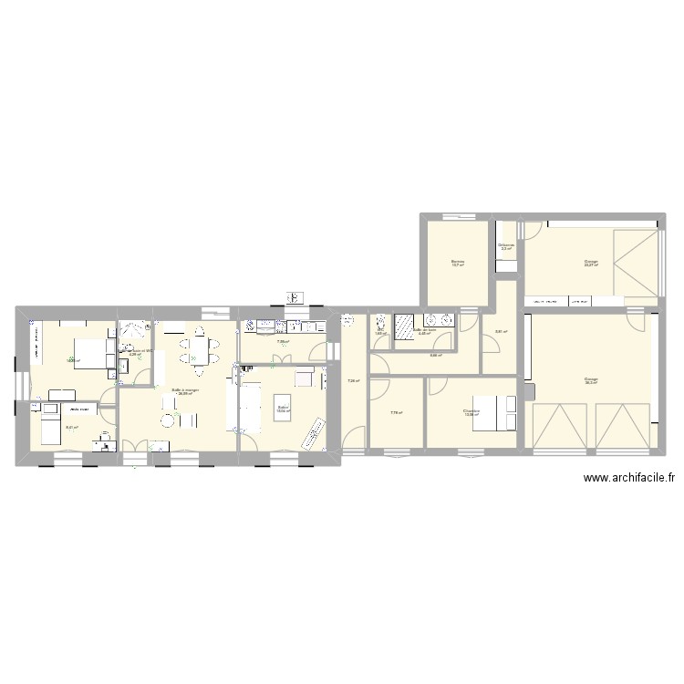 tornac extension rdc. Plan de 29 pièces et 426 m2