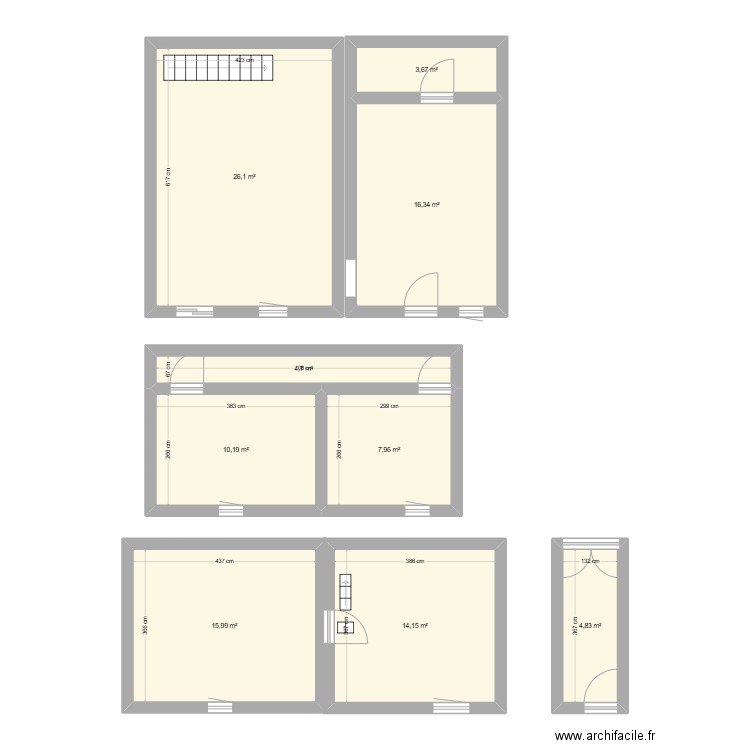 Sainte luce. Plan de 9 pièces et 104 m2