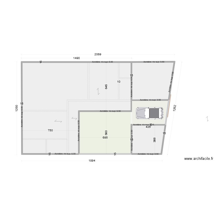 Projet 3  C Villa  TOITURE. Plan de 4 pièces et 234 m2