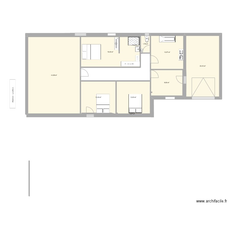 projet maison. Plan de 9 pièces et 134 m2