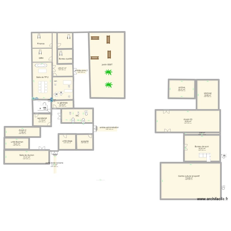 plan local 3 retouche. Plan de 24 pièces et 719 m2