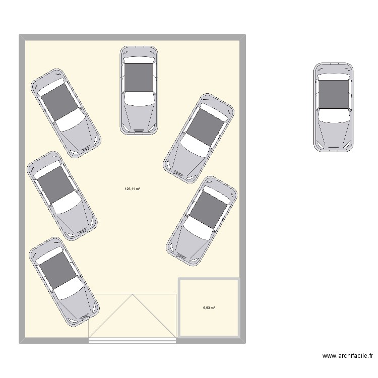 garage. Plan de 2 pièces et 141 m2