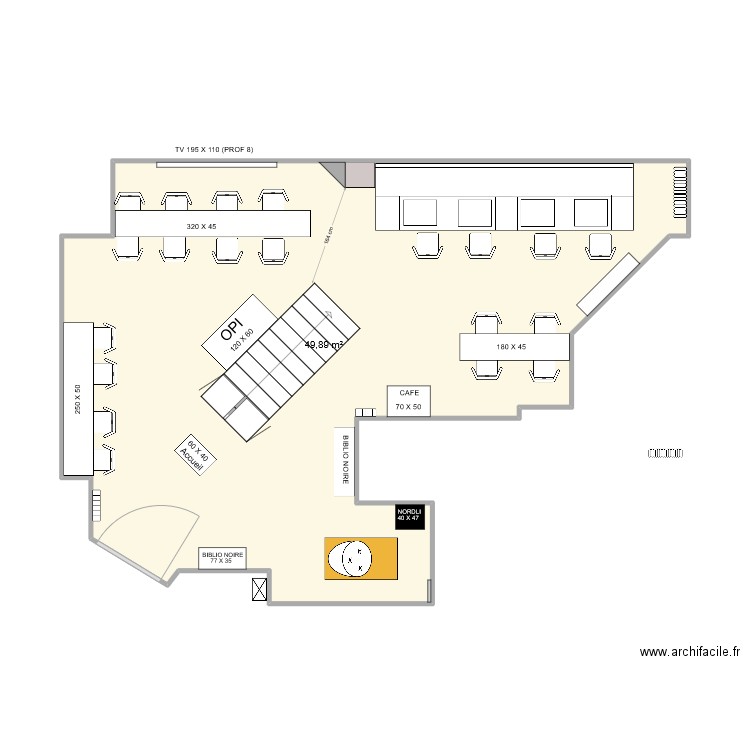 NB5 2024 New . Plan de 1 pièce et 50 m2