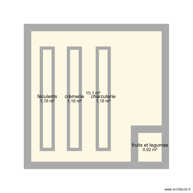 TG VIANDE TOM. Plan de 5 pièces et 26 m2