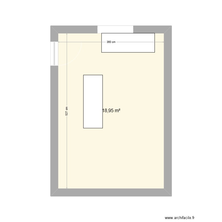 Pizzeria Fiorantina. Plan de 1 pièce et 19 m2