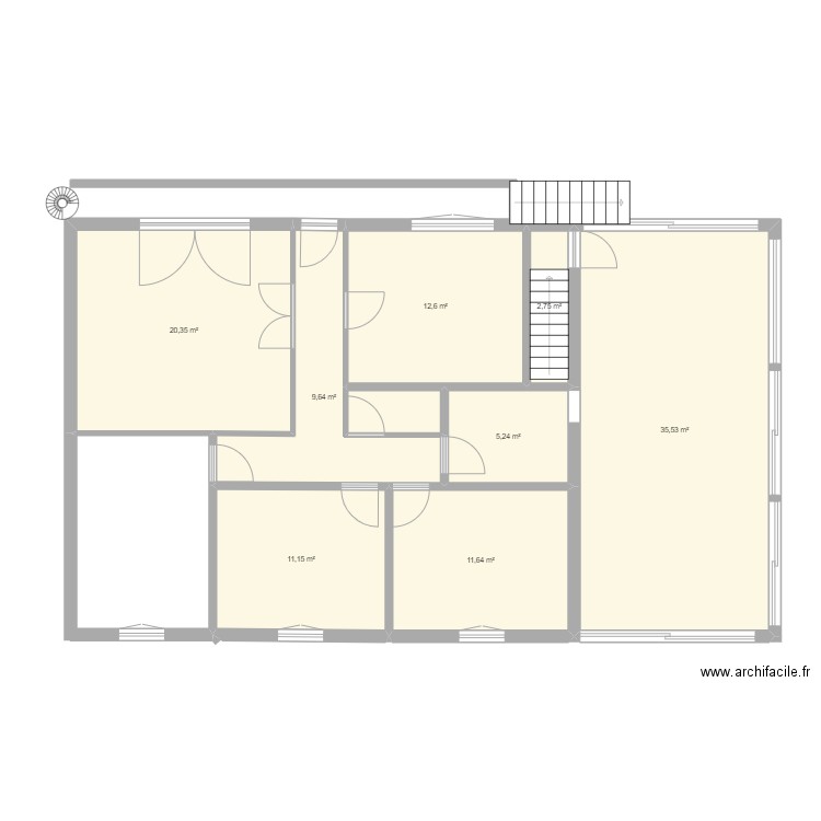 premier étage rev b. Plan de 9 pièces et 111 m2