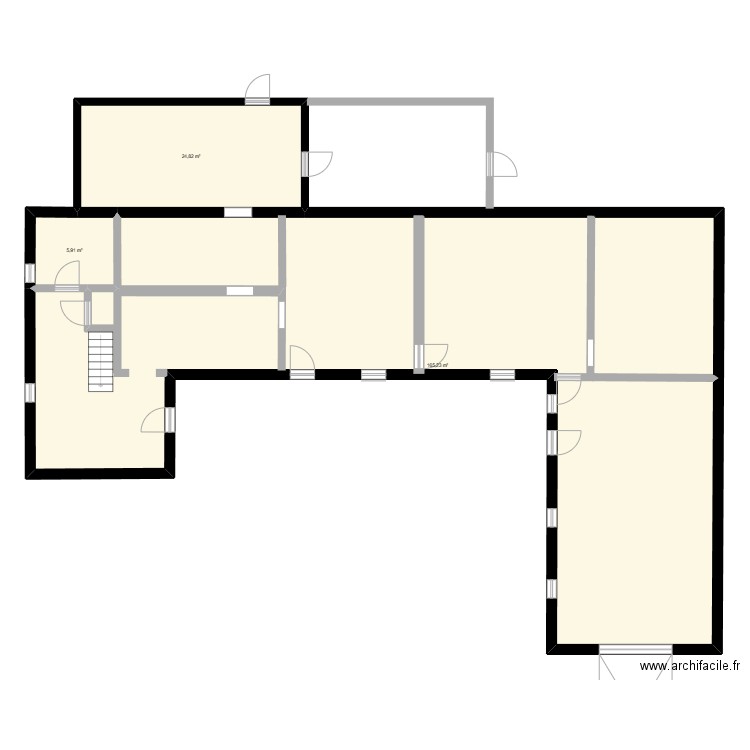 maison 1. Plan de 3 pièces et 196 m2