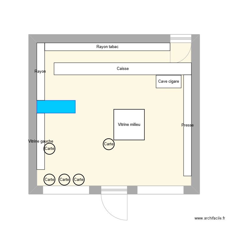 Carré d'As. Plan de 1 pièce et 21 m2