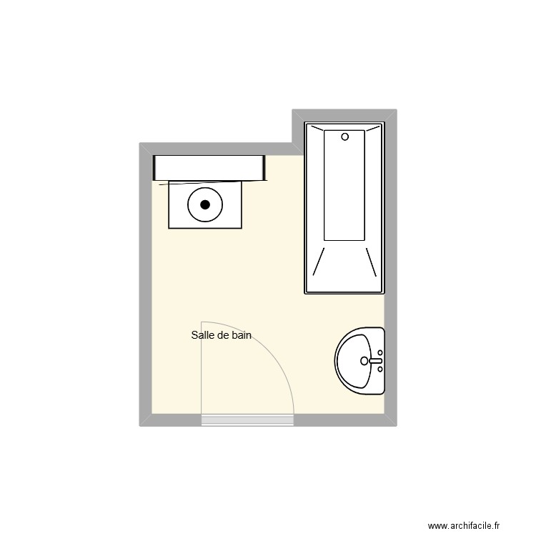 AÏT SDB existant. Plan de 1 pièce et 5 m2