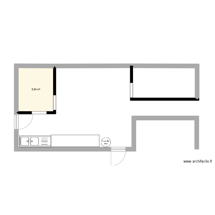 Miellerie. Plan de 1 pièce et 6 m2