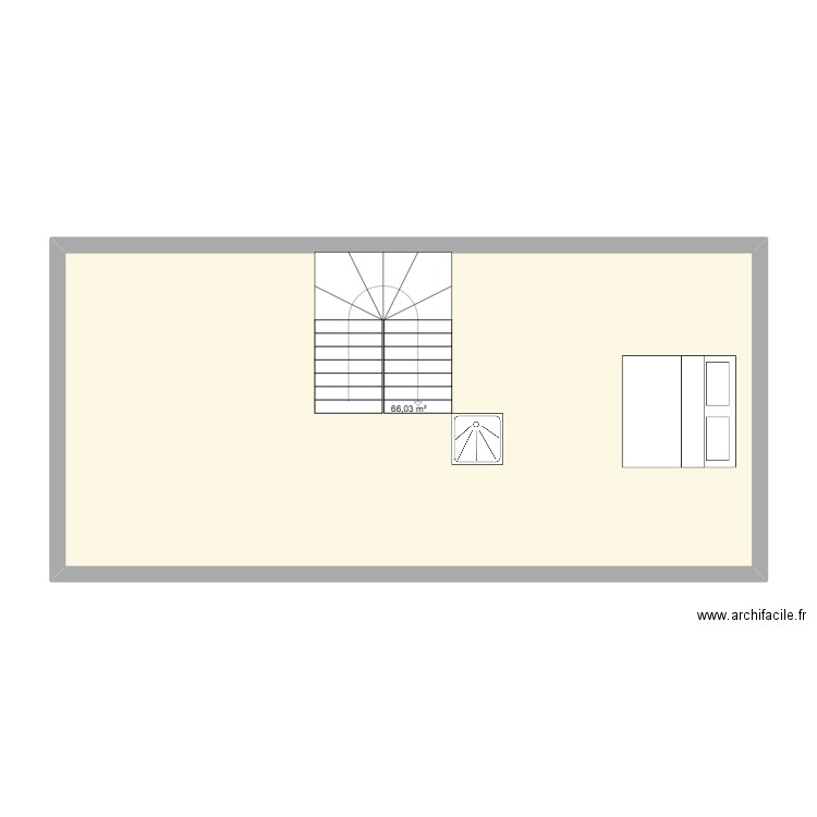 tgdjgf. Plan de 1 pièce et 66 m2