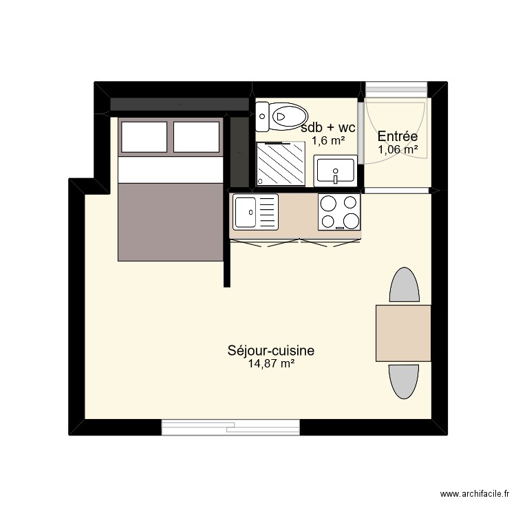 PUCCI. Plan de 5 pièces et 18 m2