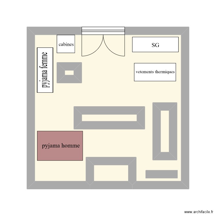 stage. Plan de 5 pièces et 23 m2