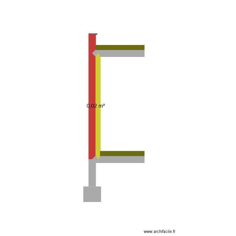 COUPE. Plan de 1 pièce et 0 m2