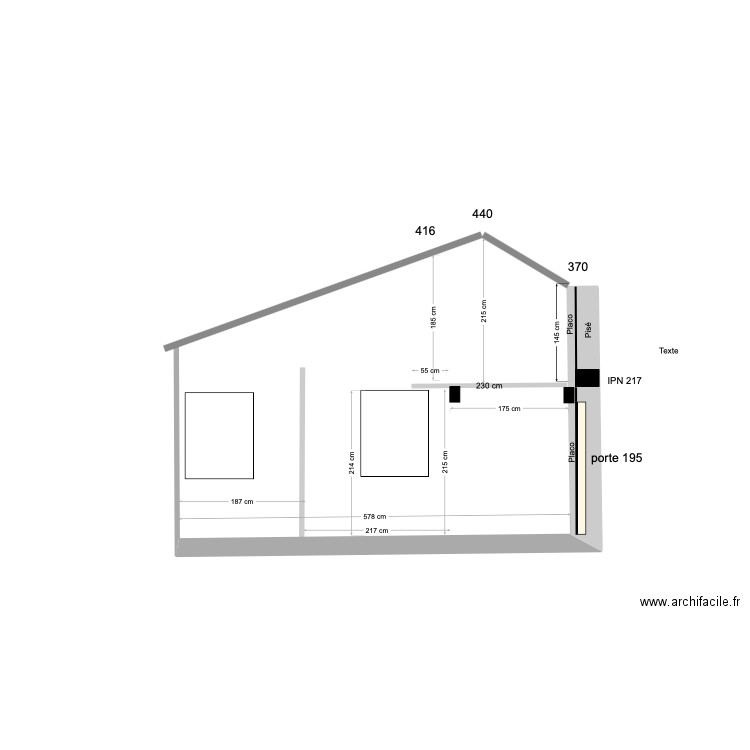 studio V2 Mezzanine plan hauteur 200. Plan de 0 pièce et 0 m2