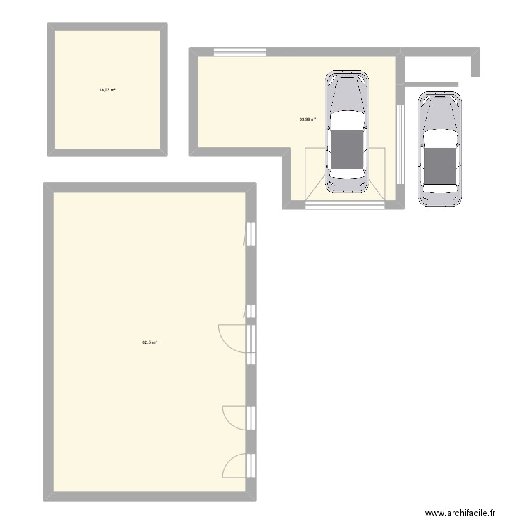 garage Restivo. Plan de 3 pièces et 135 m2