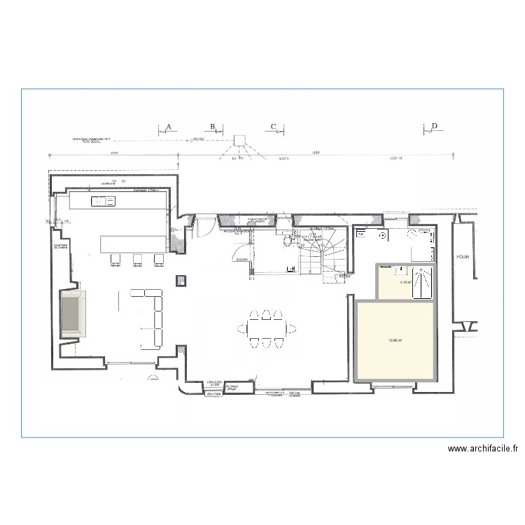 maison valladon RDC . Plan de 2 pièces et 17 m2