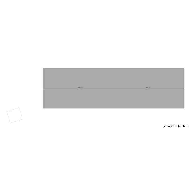 hangar. Plan de 2 pièces et 98 m2