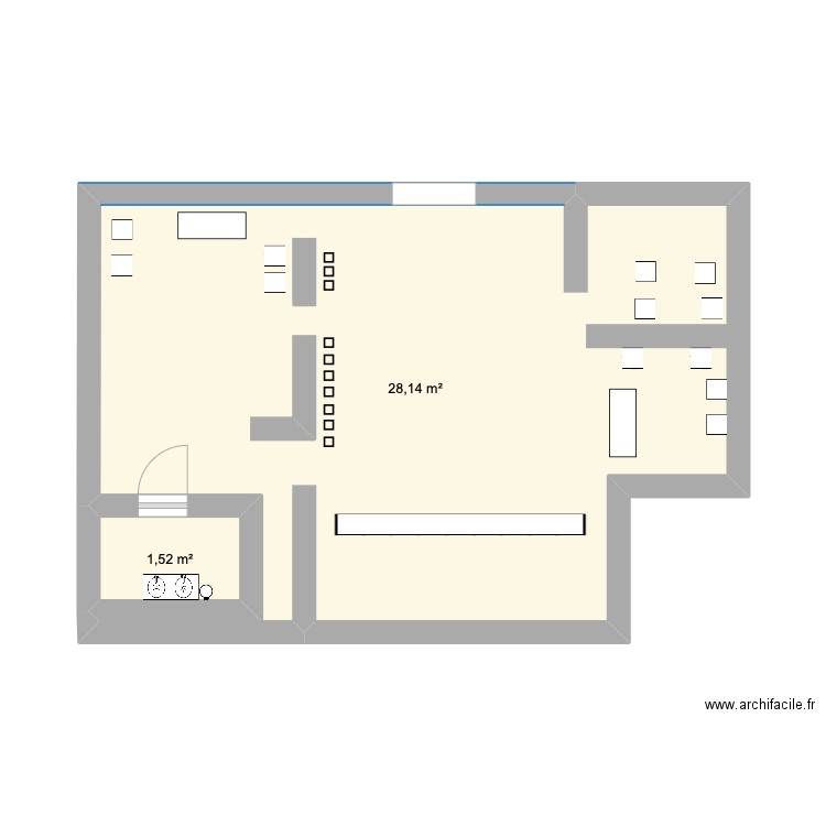 plan bk laval . Plan de 2 pièces et 30 m2