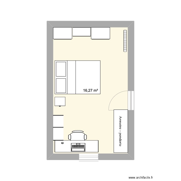 LOULOU'S BEDROOM. Plan de 1 pièce et 16 m2